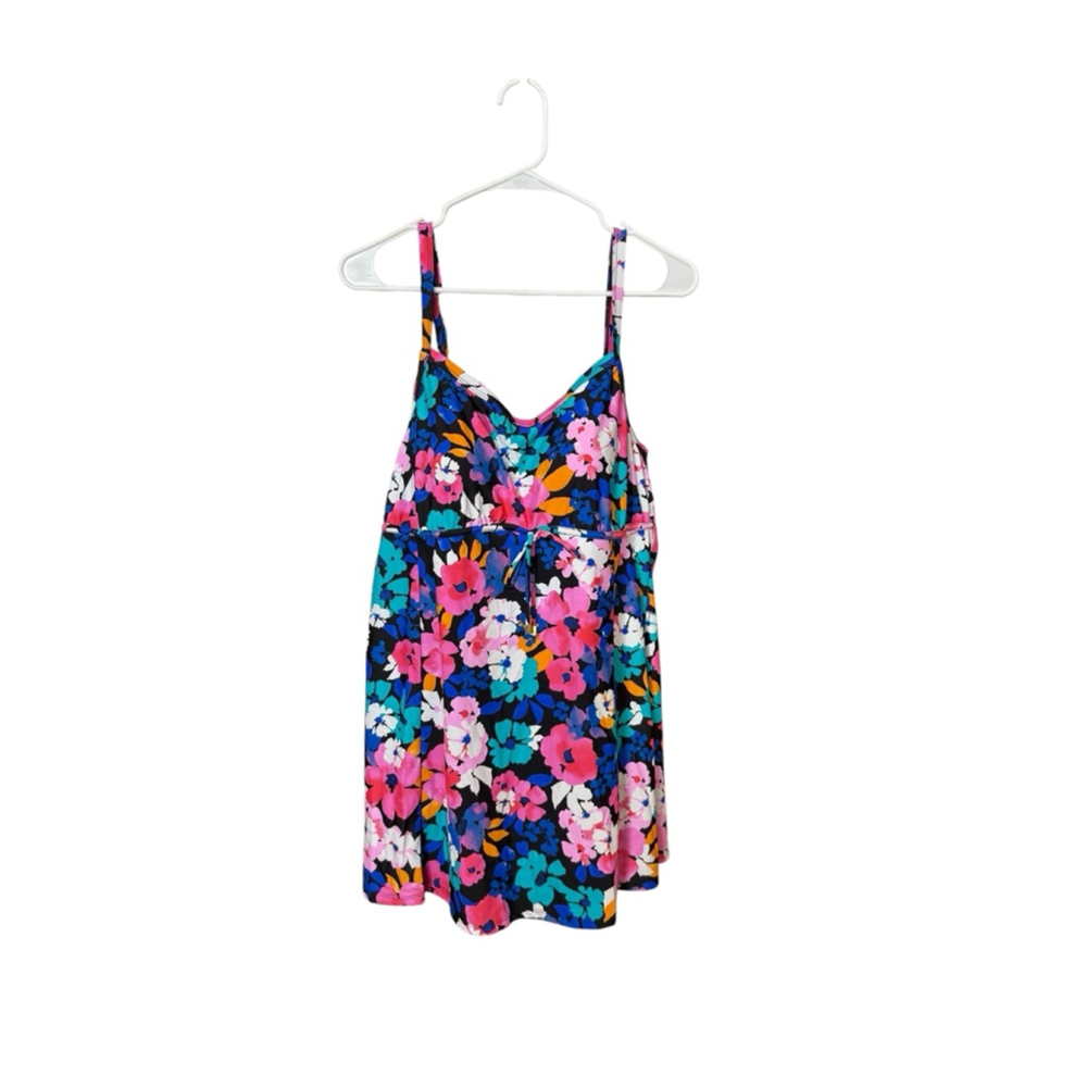 Alisha Levine Swimsuit Size 18W Multi-color Floral Pinks